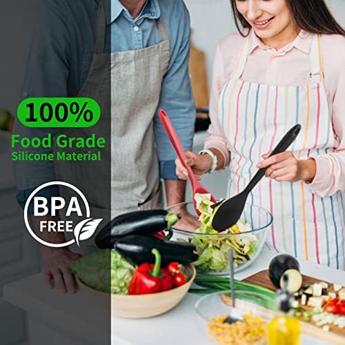 2 Pcs Silicone Nonstick Mixing Spoon, 10.6Inch Silicone Spoons - Image 5