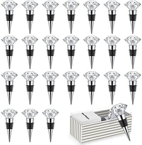 Tessco for you 24 Pieces Crystal Wine Bottle Stoppers Reusable Diamond Cork by Tessco