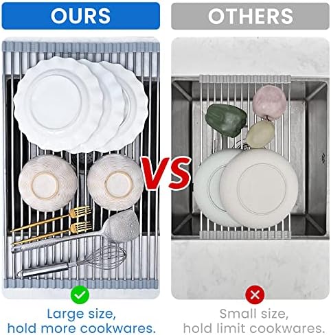 Roll Up Dish Drying Rack Over the Sink 12.5"-21.6" Expandable - Image 4