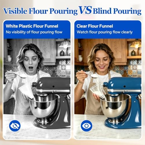 Flour Funnel for KitchenAid Stand Mixer, Anti-Splash Pouring Chute - Image 6
