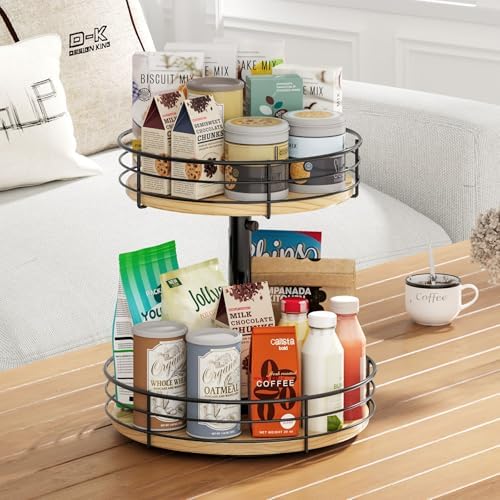 2 Tier Lazy Susan Spice Rack Organizer, Rotating Turntable - Image 6