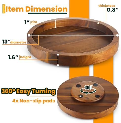 TIDITA 13" Wooden Lazy Susan Organizer - Image 2