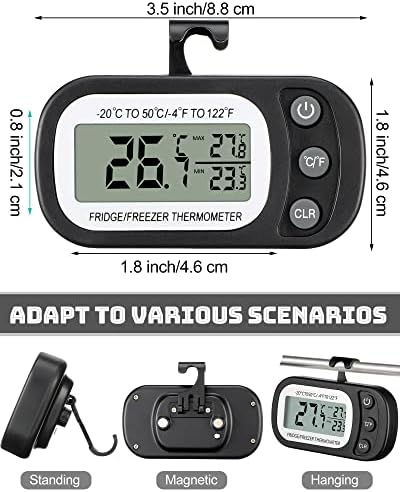 Frienda 12 Pcs Black and White Fridge Thermometer Refrigerator - Image 3