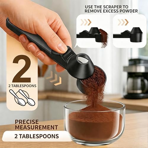 2 Pack Coffee Scoop with Funnel, 2 TBSP Reusable K Cup Powder Scoop - Image 2