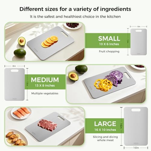 Titanium Cutting Board Set of 3, 100% Double-Sided Titanium Cutting Boards - Image 3