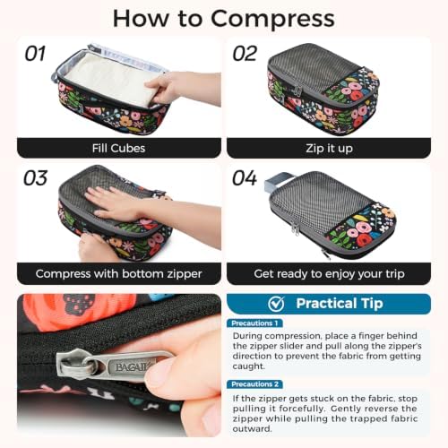 BAGAIL 4 Set/6 Set/8 Set Compression Packing Cubes Travel Accessories - Image 5
