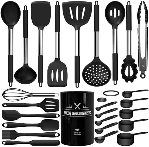 Silicone Kitchen Utensils Set, Umite Chef Large Heat Resistant Cooking Utensil by UmiteChef