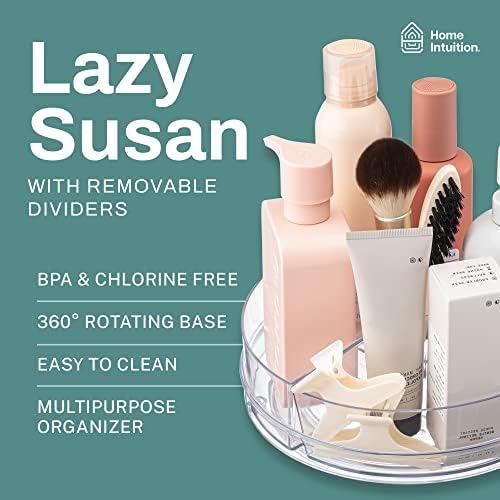 Home Intuition Round Plastic Lazy Susan Turntable Food Storage Container - Image 2