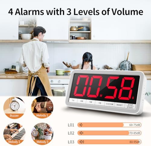 VOCOO Large 7.8" Digital Timer, Magnetic LED Timer - Image 4