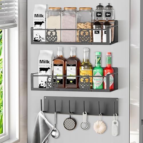 Spice Rack Magnetic for Fridge, Magnetic Fridge Shelf, Spice Shelf, Condiment by HCBaoXGui