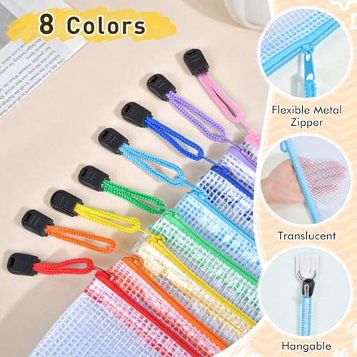 14pcs Mesh Zipper Pouch Bags, 8 Sizes Zippered Storage Bags - Image 3