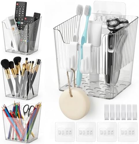 Wall Mount Organizer, 6 Hooks and 4 Pack Cabinet Door Storage Bins, by LiveNaturallyLiveLosape