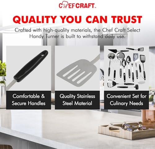 Chef Craft Select Turner/Spatula, 10.5 inch, Stainless Steel - Image 6