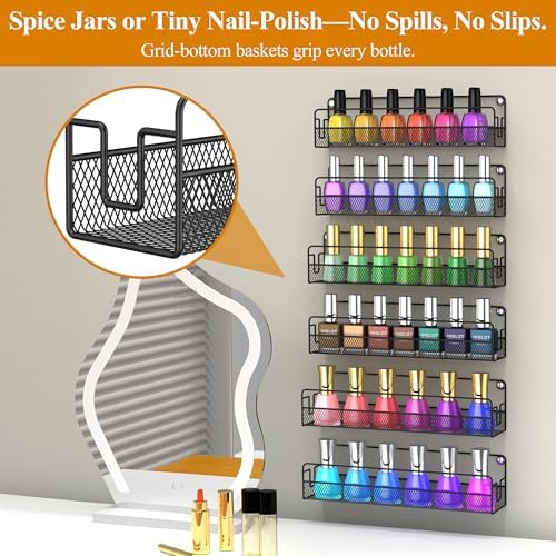 Wall Mounted Spice Rack Organizer, Pantry Door Organizer & Hanging Storage - Image 6