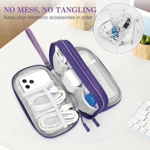 FYY Electronic Organizer, Travel Tech Pouch Bag Cable Organizer Dark Purple - Image 5