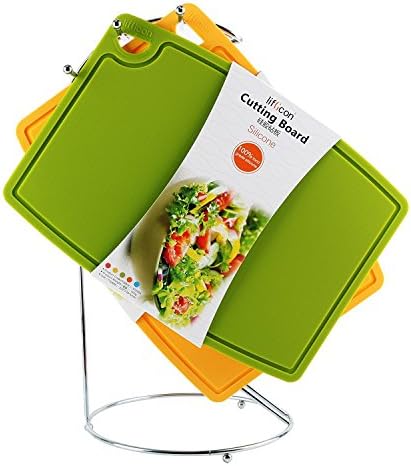 Liflicon Thick Cutting Boards for Kitchen Silicone Chopping Board Set of 2 Mid - Image 2