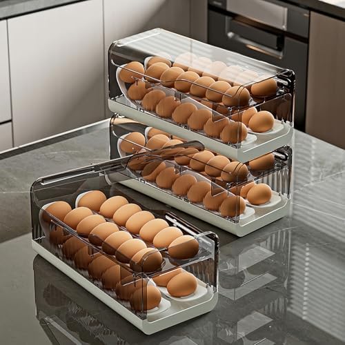 Egg Dispenser for Refrigerator, 32-Count Press-Type Egg Holder - Image 5
