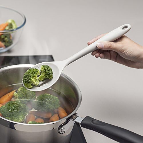 Zeal Silicone Non Scratch Slotted Spoon, French Grey, 28 cm - Image 4