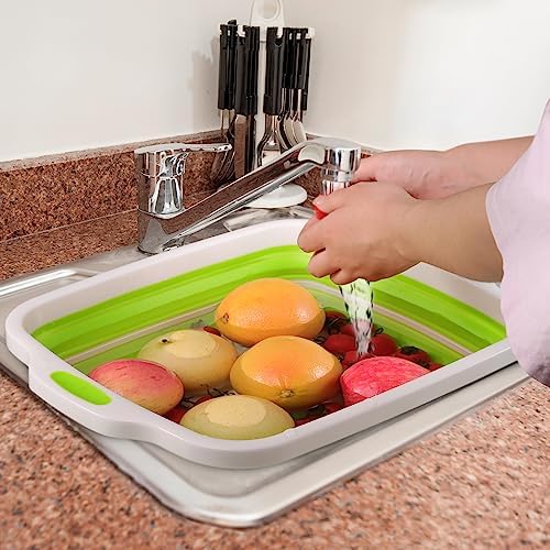 2 Pack Collapsible Cutting Board, Foldable Dish Tub - Image 6