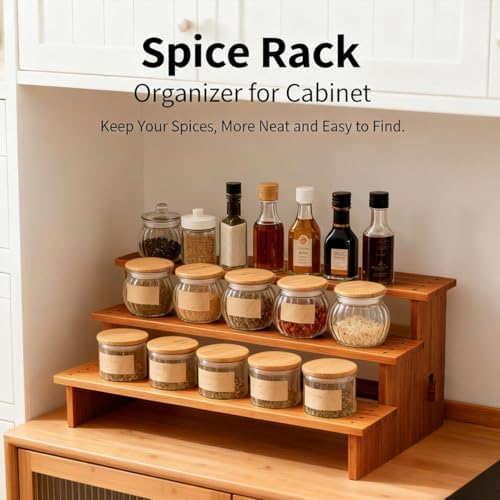 JinDoWin Spice Rack Organizer for Cabinets, Countertop & Pantries - Image 2