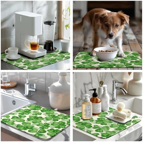Green Clover Shamrock Dish Drying Mats - Image 7