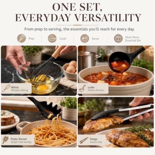 Silicone 10 Pcs Kitchen Cooking Utensils Set, Recycled Materials Certification - Image 4