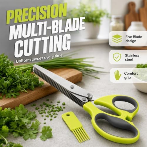 Herb Scissors, 5 Blade Kitchen Scissors - Image 3