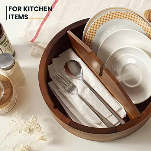 TIDITA 12" Wooden Lazy Susan Organizer - Image 6