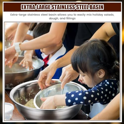 Nuogo 8 Pcs Stainless Steel Mixing Bowls Large - Image 5