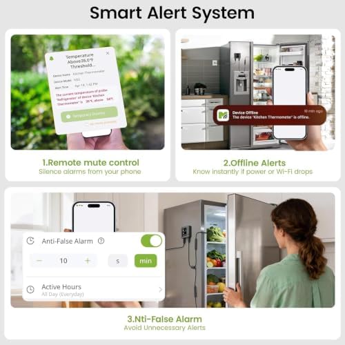 MOCREO WiFi Fridge Thermometer Hygrometer, Dual Probe, Remote Freeze Alerts - Image 5