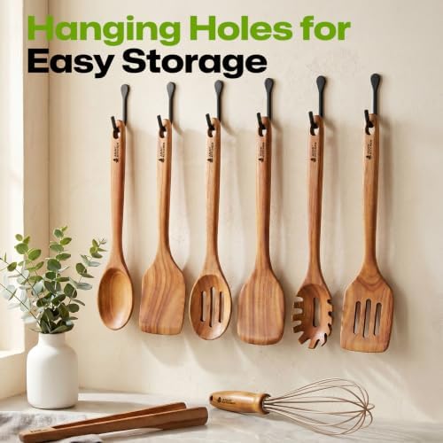 8-Piece Teak Wood Kitchen Utensils Set - Image 4