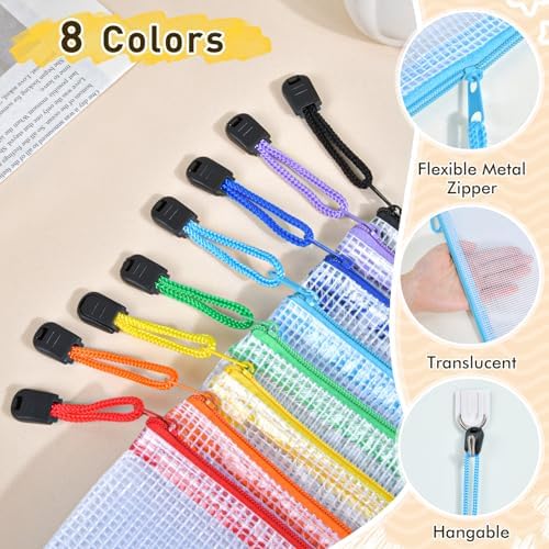 26pcs Mesh Zipper Pouch Bags, 8 Sizes Zippered Storage Bags - Image 3