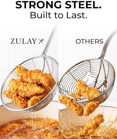 Zulay Kitchen Stainless Steel Skimmer Strainer Ladle - Image 3