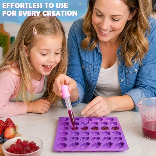 LUSHYUM 4PCS Large 5 ML Gummy Fruit Molds, 140 Total Cavities - Image 6