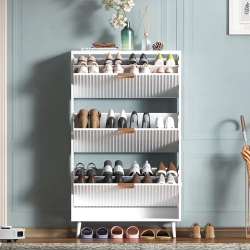 Shoe Cabinet Storage, Modern Freestanding Organizer by QIVOMIX