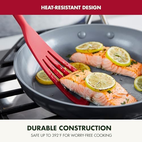 GreenPan Silicone Fish Turner Spatula, Slotted Cooking Kitchen Utensil - Image 6
