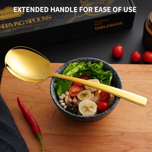 4 Piece Serving Spoons Set, 9.2-Inch Includes 4 Large Spoons - Image 5