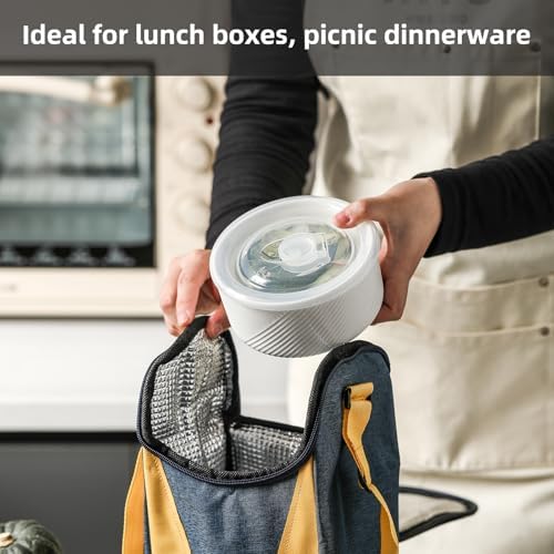 Ceramic Nesting Bowls with Lid, Microwave Safe - Image 6