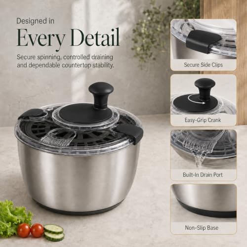 Large Salad Spinner 5.3 Qt - Image 4