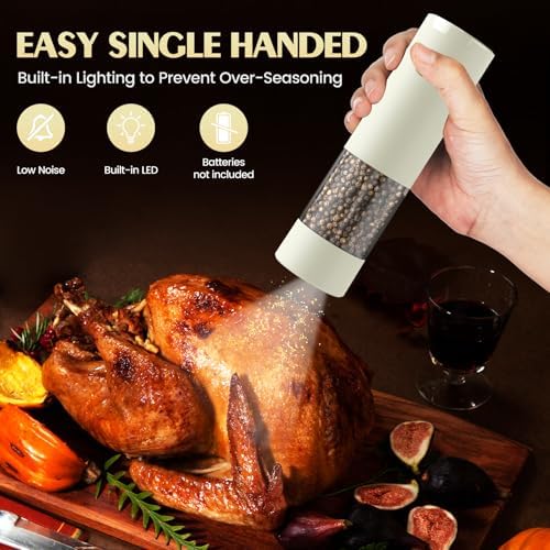 Salt and Pepper Grinder Set Electric Adjustable Coarseness Salt Pepper Grinder - Image 3