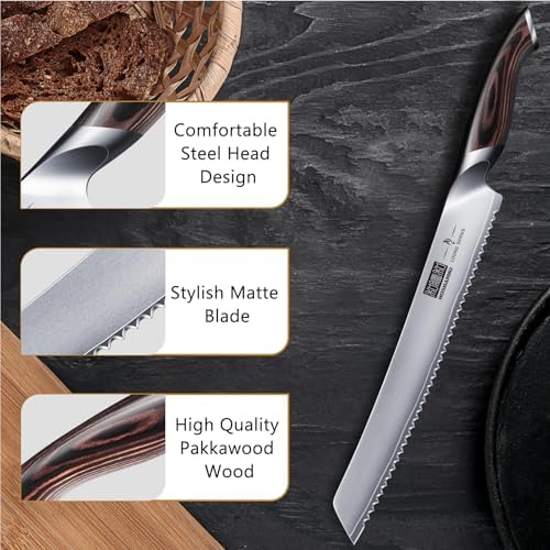 HOSHANHO Bread Knife 10 inch, Ultra Sharp Japanese Serrated Bread Knife - Image 4