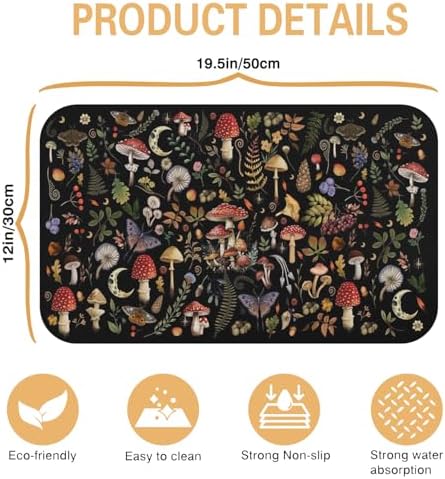 Dish Drying Mat Kitchen Decor Countertop, Super Absorbent Coffee Bar Mat - Image 5