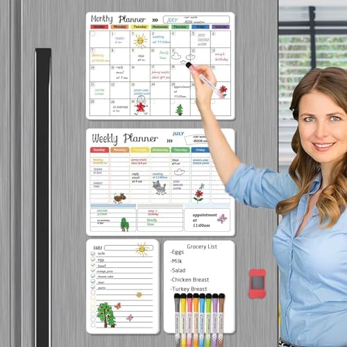 Hivillexun Magnetic Dry Erase Calendar Whiteboard Set - Image 5