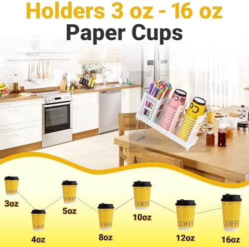 Cup and Lid Holder, Disposable Paper Cup Dispenser - Image 3