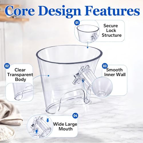 Flour Funnel for KitchenAid Stand Mixer, Anti-Splash Pouring Chute - Image 3