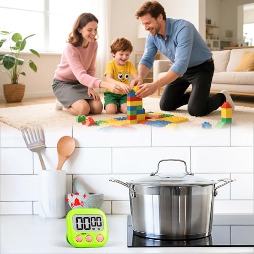 Timer for Kids Digital Kitchen Timers for Cooking- 2 Pack Blue Green - Image 3