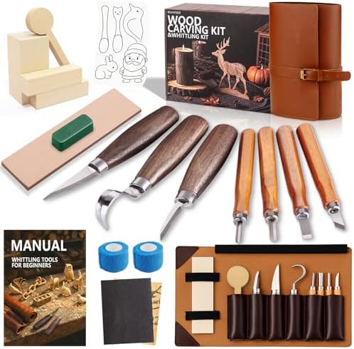 Wood Carving Kit Whittling Kit: Wood Carving Knife Tools by YourTrustedCompanionontheCarvingJourney