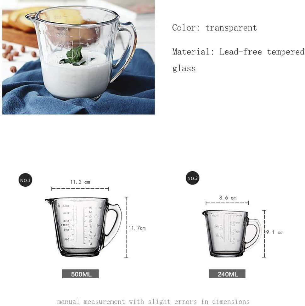 NOLLY Glass Measuring Jugs | Kitchen Baking Cups | 2.4L Measuring Cup | - Image 2