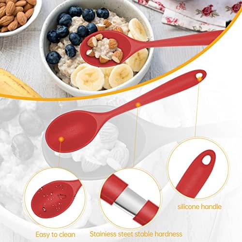 2 Pcs Silicone Nonstick Mixing Spoon, 10.6Inch Silicone Spoons - Image 6