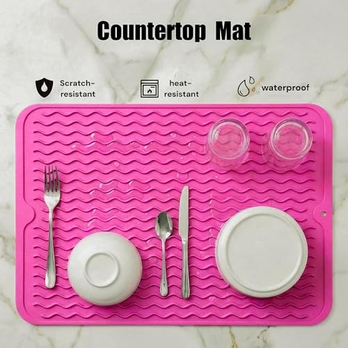 MicoYang Silicone Dish Drying Mat — Quick-Dry Ridges Counter & Sink Pad - Image 5